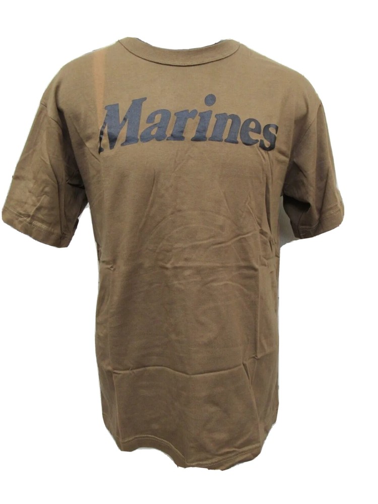 Rothco Marines Tshirt Coyote Brown IRREGULAR DEFECT Discoloration Down T-Shirt