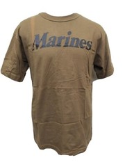 Rothco Marines Tshirt Coyote Brown IRREGULAR DEFECT Discoloration Down T-Shirt