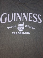 Guinness Dublin Ireland 1759 Graphic T Shirt Mens Large Olive Green Beer Logo