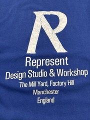 Represent Blue Logo Graphic T Shirt Design Studio Workshop Portugal Oversized M