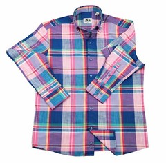 Wear Sierra Top Shelf Cotton Long Sleeve Button Down Shirts in Pink Plaid