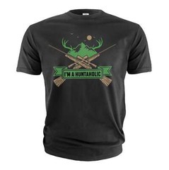 Men’s Funny huntaholic Tshirt Hunting funny shirts Hunting birthday tee
