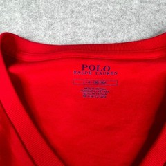 Polo Ralph Lauren Large Red V Neck Navy Pony Casual Basic