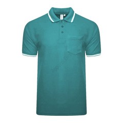 Men’s Polo Short Sleeve Pique Plain Single Tipping Chest Pocket Casual Tee Top