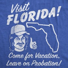 Mens Funny T Shirts Visit Florida Sarcastic Travel Graphic Novelty Tee for Men