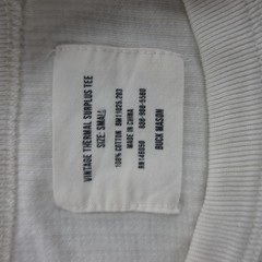 Buck Mason Thermal Shirt Mens Small White Long Sleeve Crewneck Cotton Tee Top