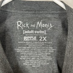 Rick and Morty Short Sleeve T-Shirt Mens 2XL Gray Adult Swim Graphic Print Tee