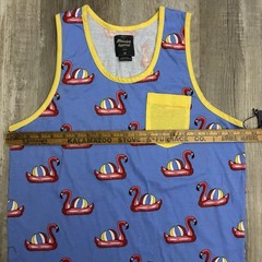 Massive Apparel Men’s Graphic All Over Print Tank Top Medium Pink Flamingo