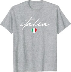Italian Flag Italy Vintage Italia Heart Cursive Womens Girls T-Shirt