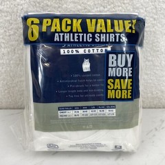 JC Penneys 6-Pack XL Mens 100% Combed Cotton Athletic Shirts New 46-48