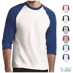Raglan 3/4 Sleeve New Plain T-Shirt Baseball Tee Jersey Sports Men’s Tee 5700