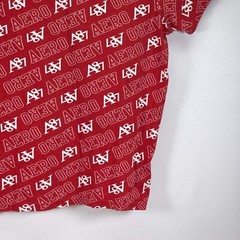 Aeropostale A87 Casual T-Shirt Men 3XL Spellout Logo All Over Print Short Sleeve