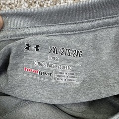 Under Armour Heatgear Training T Shirt Mens 2XL Gray Short Sleeve Raglan 1228539