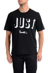 Just Cavalli Men’s Black Graphic Print Crewneck T-Shirt US 2XL IT 56