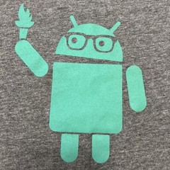 New GOOGLE Android Guy w Torch Shirt Adult Medium DroidConNYC 2017 Alphabet