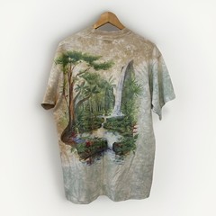 VTG 90s XL Rainforest Preserve Paradise Graphic Front/back Tye Dye