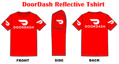 Reflective Tshirt DoorDash or Flex Delivery Driver Red Blue Black Door Dash