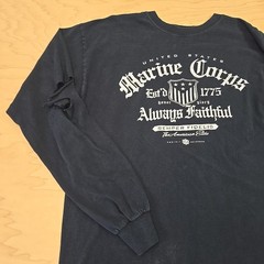 Marine Corps Long Sleeve Shirt Semper Fidelis Military Always Faithful (HOLE)