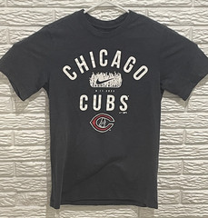 Nike Chicago Cubs T-Shirt Size S Navy Blue Field of Dreams 2022 *Bleach spots
