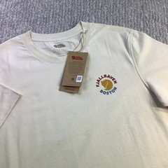 Fjallraven Kanken T-shirt Boston Chalk White Organic Cotton Unisex Small NWT