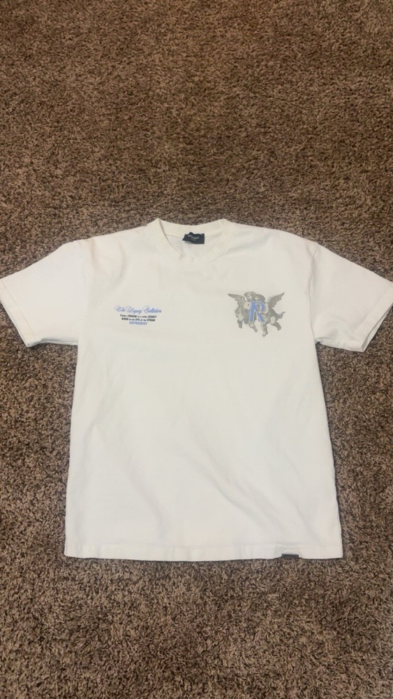 Represent Men’s S White Double-Sided Logo Graphic Crew Neck T-Shirt