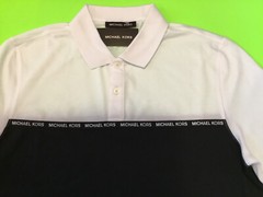 MICHAEL KORS Men’s Polo Short Sleeve T-Shirt SMALL White/Black MSRP $89.50 NEW