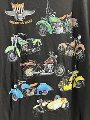 Vintage Tultex Motorcycle T Shirt Large Black Graphic Biker American Made Cotton