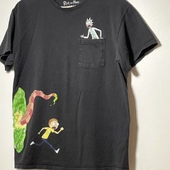 Men’s Adult Swim Rick and Morty Size M Adult Swim Black Pocket T-shirt