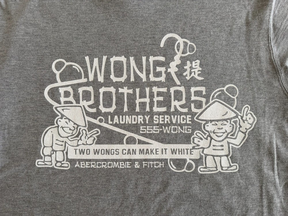 Extremely Rare Famous Offensive Abercrombie & Fitch Wong Brothers Shirt Large