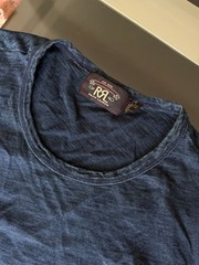Ralph Lauren RRL Blue Indigo Jersey Pocket 2XL T-Shirt