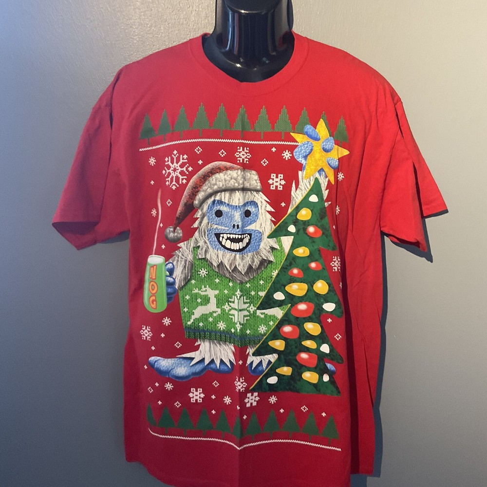 Unisex Yeti Christmas T-Shirt Size Extra Large Christmas Tree Eggnog