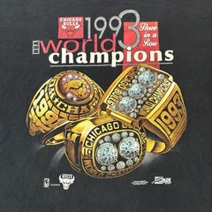 Vintage Salem Chicago Bulls Shirt Mens 2XL XXL Black 90s Championship Rings USA