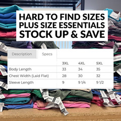 6 Pack 3XL Threadfast T Shirts Blank Tees Bulk Lot Plus Size Soft Big and Tall