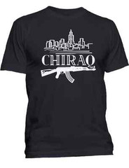 Men’s Chiraq Chicago T-Shirt Hip Hop USA Gangster AK-47 Gun Graphic Tee Shirt