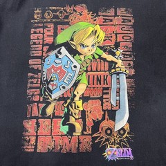 Zelda Majora’s Mask 3D Link Faded Graphic Game T-Shirt Black Size L