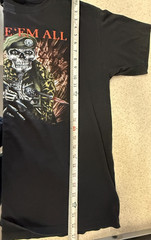 Vintage 3D Emblem Shirt Waste Em All Just Brass Inc Freeport New York 1987 Large