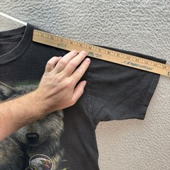 Vintage Oneita Shirt Mens Large Black Single Stitch Wolf Nature Grunge Faded 90s