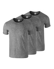 3 Pack Gildan Softstyle T Shirts Mens Short Sleeve Crew Neck Ringspun Cotton Tee