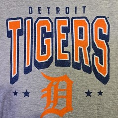 MLB Detroit Tigers Shirt Mens Large Gray Baseball Sports Classic Retro Logo NWT