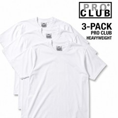 3 PRO CLUB T SHIRT HEAVYWEIGHT SHORT SLEEVE PLAIN 100% COTTON Black Or White