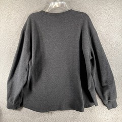 Guide Series Henley Shirt Mens XL Charcoal Gray Waffle Knit Long Sleeve Cotton