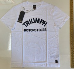 Triumph Motorcycles Burnham T Shirt Mens Medium White Soft Cotton Crew Neck