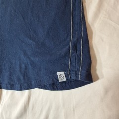 Mens Medium Navy Tee Floral Pocket Contrast Trim Cotton Shirt Casual