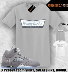 Tee Shirt Matching AJ 5 Wolf Grey 2026 To Match Sneaker Krispy Kicks T-Shirt