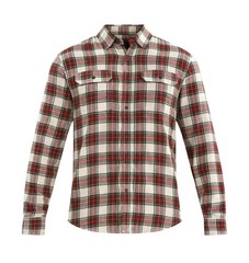 Classic-Fit Flannel Shirt 100% Cotton New Fashion Red Beige Plaid Long Sleeves