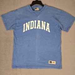 Vintage Russell Athletic T-Shirt Mens Medium Pro Cotton Blue Indiana University