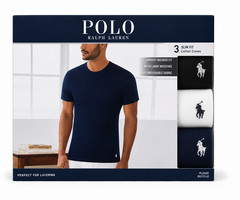 Polo Ralph Lauren Men’s Slim Fit W/ Wicking 3-Pack Crew Cotton Undershirts XL