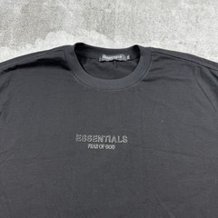 Fear of God Essentials Crewneck Knit T-Shirt Men’s Size XXL Black Plastic Logo