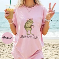 Funny Frog Shirt Jesus Thinks I’m A Delight Comfort Colors Graphic Tee