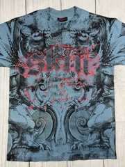 VGC! VTG Skin Industries AOP Graphic T-Shirt Y2K *Sz Medium – Read/See Pics